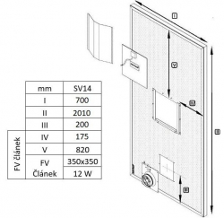Teplovzdušný solární panel SolarVenti - SV14 Solar (70m2)