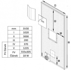 Teplovzdušný solární panel SolarVenti - SV30 (150 m²)