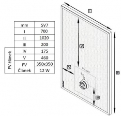 Teplovzdušný solární panel SolarVenti - SV7 Solar (40m2)
